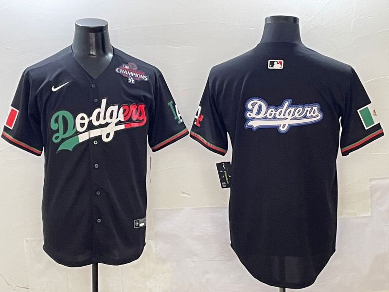 Men Los Angeles Dodgers Blank Black Mexico Second generation Nike 2025 MLB Jersey style 14->los angeles dodgers->MLB Jersey